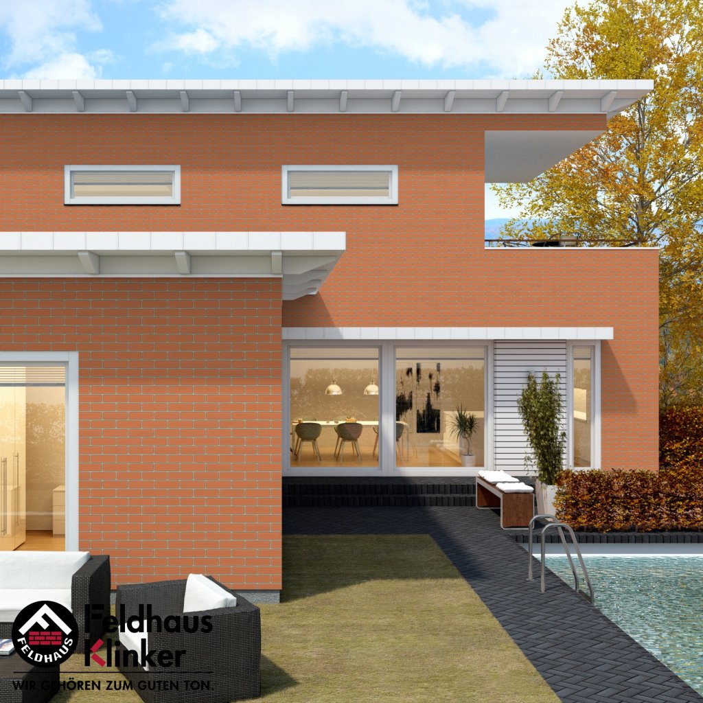 Фасадная плитка ручной формовки Feldhaus Klinker R220 terracotta liso NF14, 240*14*71 мм