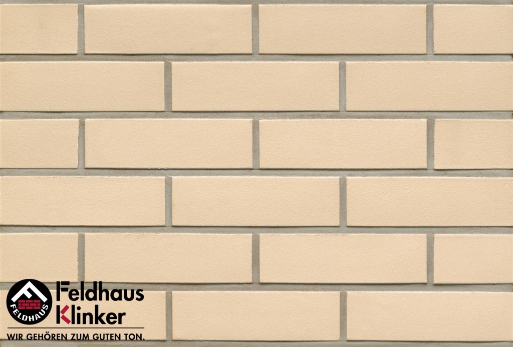Фасадная плитка ручной формовки Feldhaus Klinker R100 Perla liso NF14, 240*14*71 мм